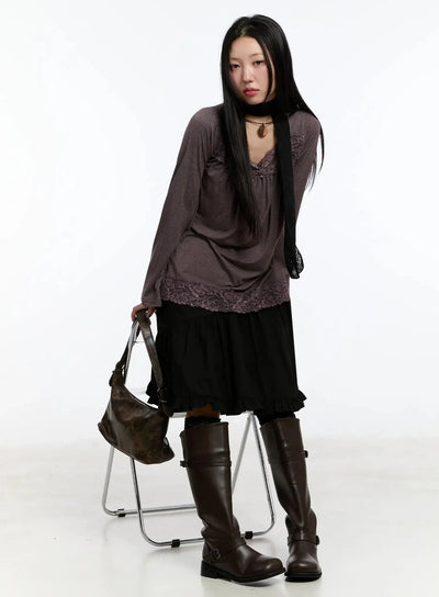 vintage-style-lace-blouse-im509 / Dark purple