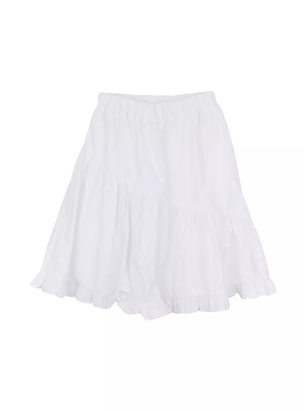 ruffle-midi-skirt-im509 / White